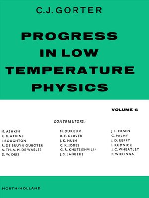 cover image of Progress in Low Temperature Physics
